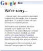 Google erreur 403 requete automatique